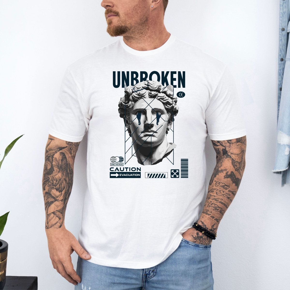 Tricou barbati din bumbac 100% regular fit Urban cu imprimeu UNBROKEN
