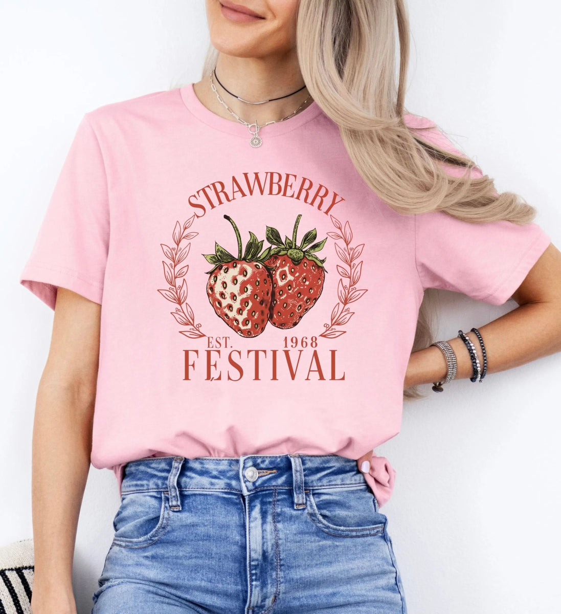 Tricou dama oversize din bumbac 100% de Vara STRAWBERRY