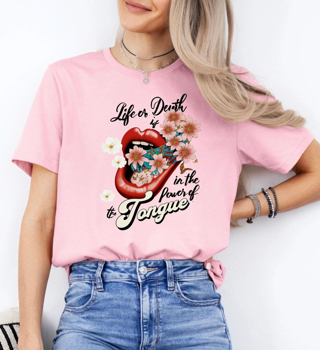 Tricou dama oversize din bumbac 100% de Vara TONGUE