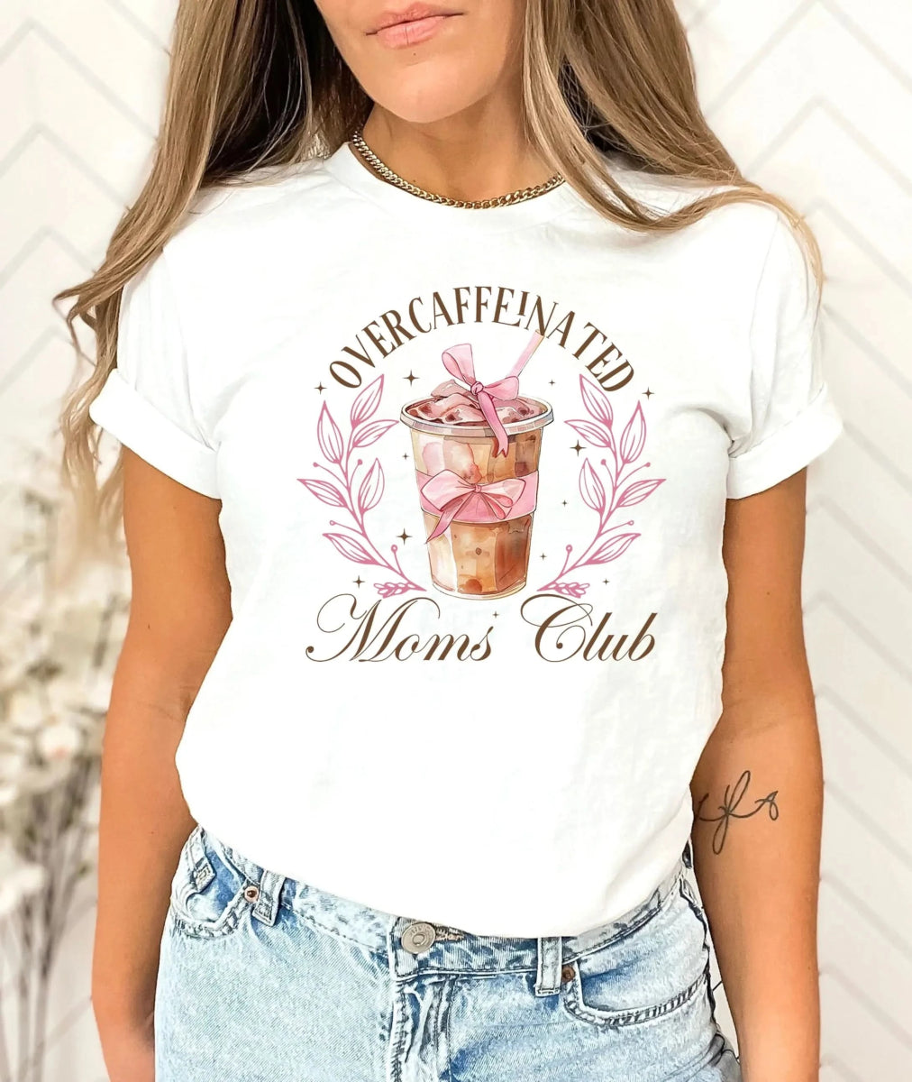 Tricou de dama oversize din bumbac 100% cu mesaj MOMS CLUB