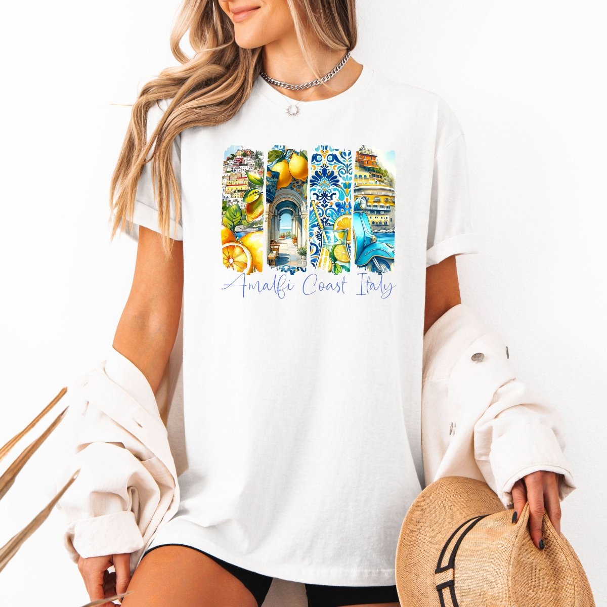 Tricou de dama oversize din bumbac 100% Travel cu imprimeu ITALY