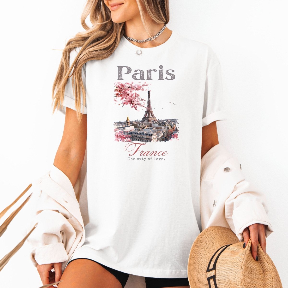 Tricou de dama oversize din bumbac 100% Travel cu imprimeu PARIS