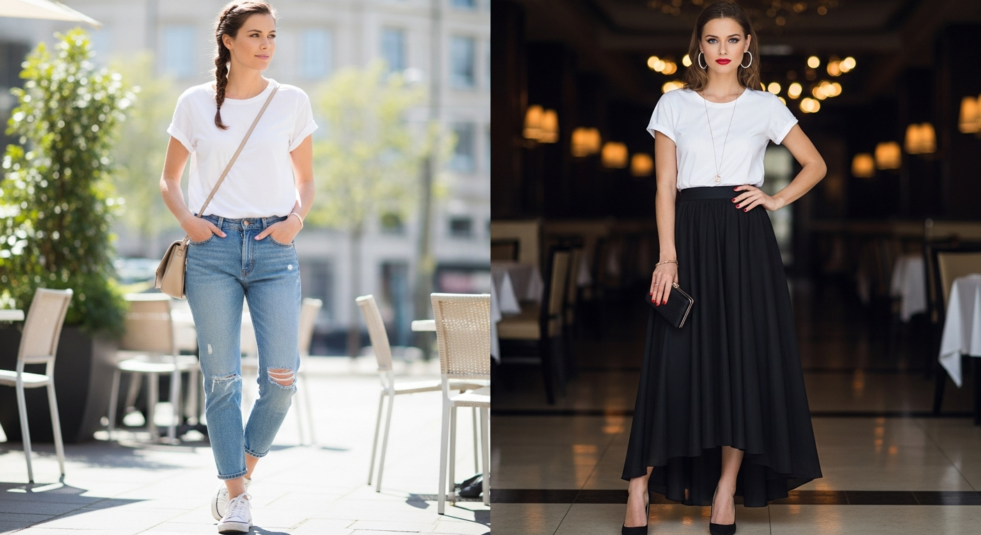 tricou dama - Tricou de Damă Zi vs Seară: Cum să-l Asortezi cu Buget Redus