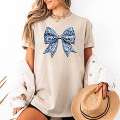 Tricou de dama oversize din bumbac 100% Fashion cu imprimeu AZUL