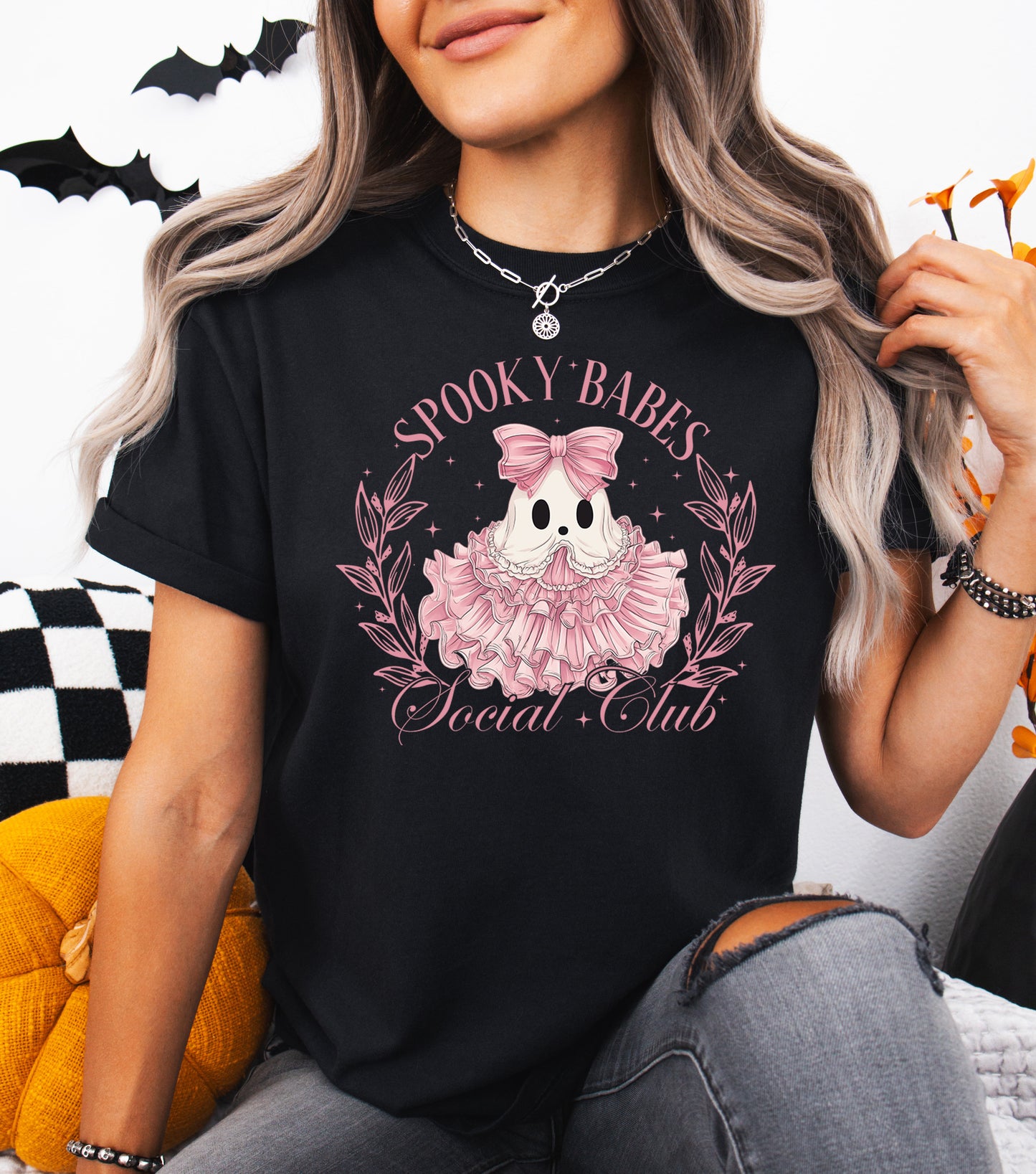 Tricou dama oversize din bumbac 100% de Halloween BABES