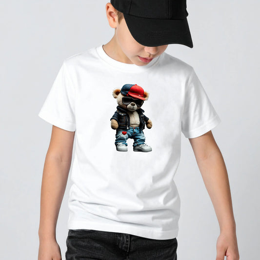 Tricou de baieti din bumbac 100% cu imprimeu BAD BOY