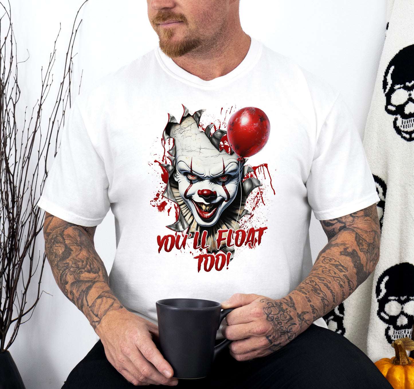 Tricou barbati din bumbac 100% regular fit de Halloween BALLOON