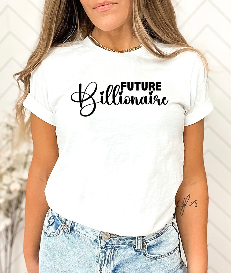 Tricou de dama oversize din bumbac 100% cu mesaj BILLIONAIRE