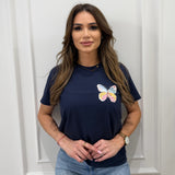 Tricou dama oversize din bumbac 100% cu fluturi BUTTERFLY