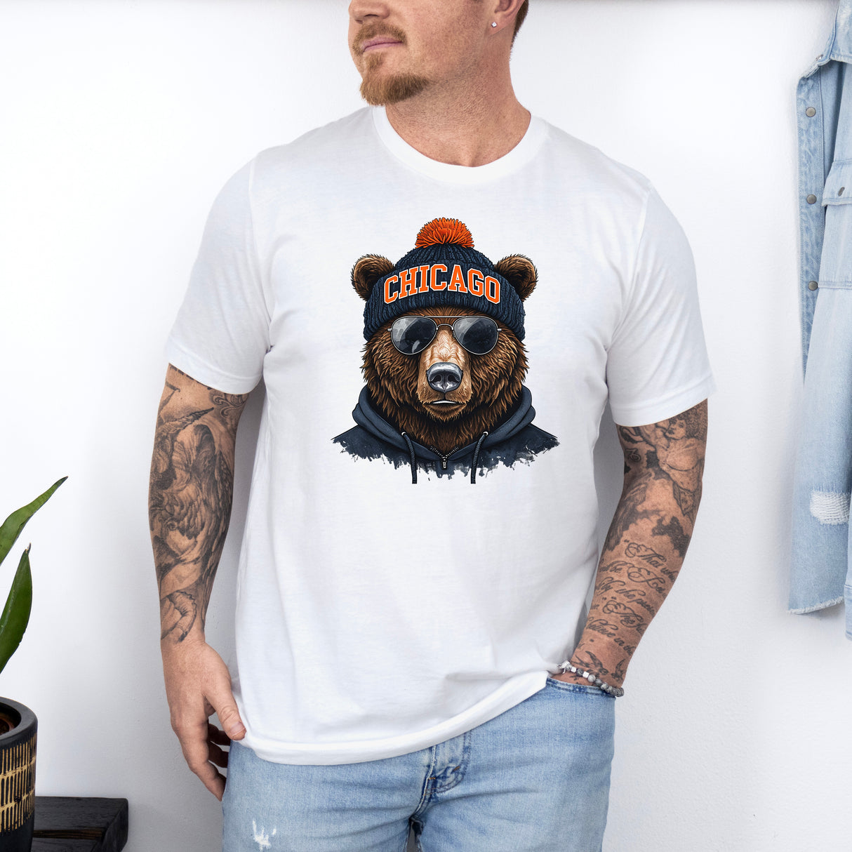 Tricou barbatesc din bumbac 100% regular fit NFL cu imprimeu CHICAGO