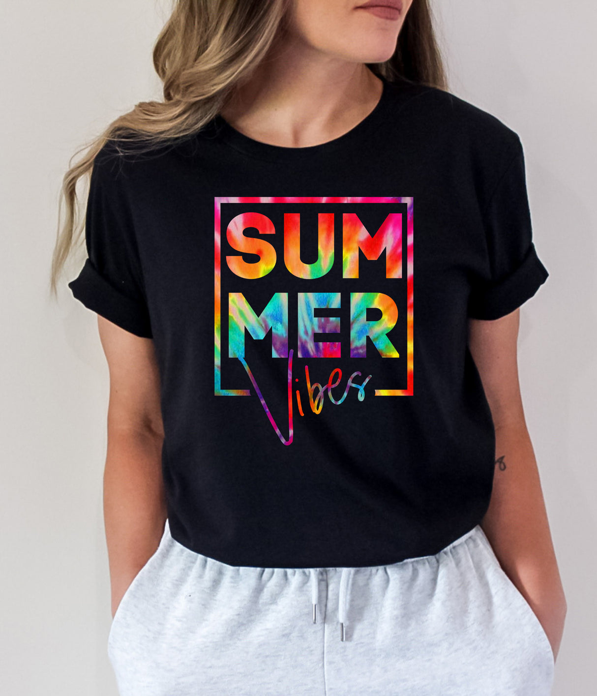 Tricou dama oversize din bumbac 100% de Vara COLORFUL SUMMER