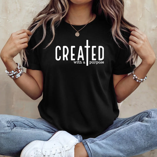 Tricou de dama oversize din bumbac 100% cu text CREATED
