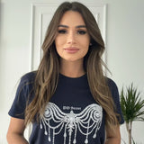 Tricou de dama oversize din bumbac 100% Fashion cu imprimeu CORSET CRYSTAL