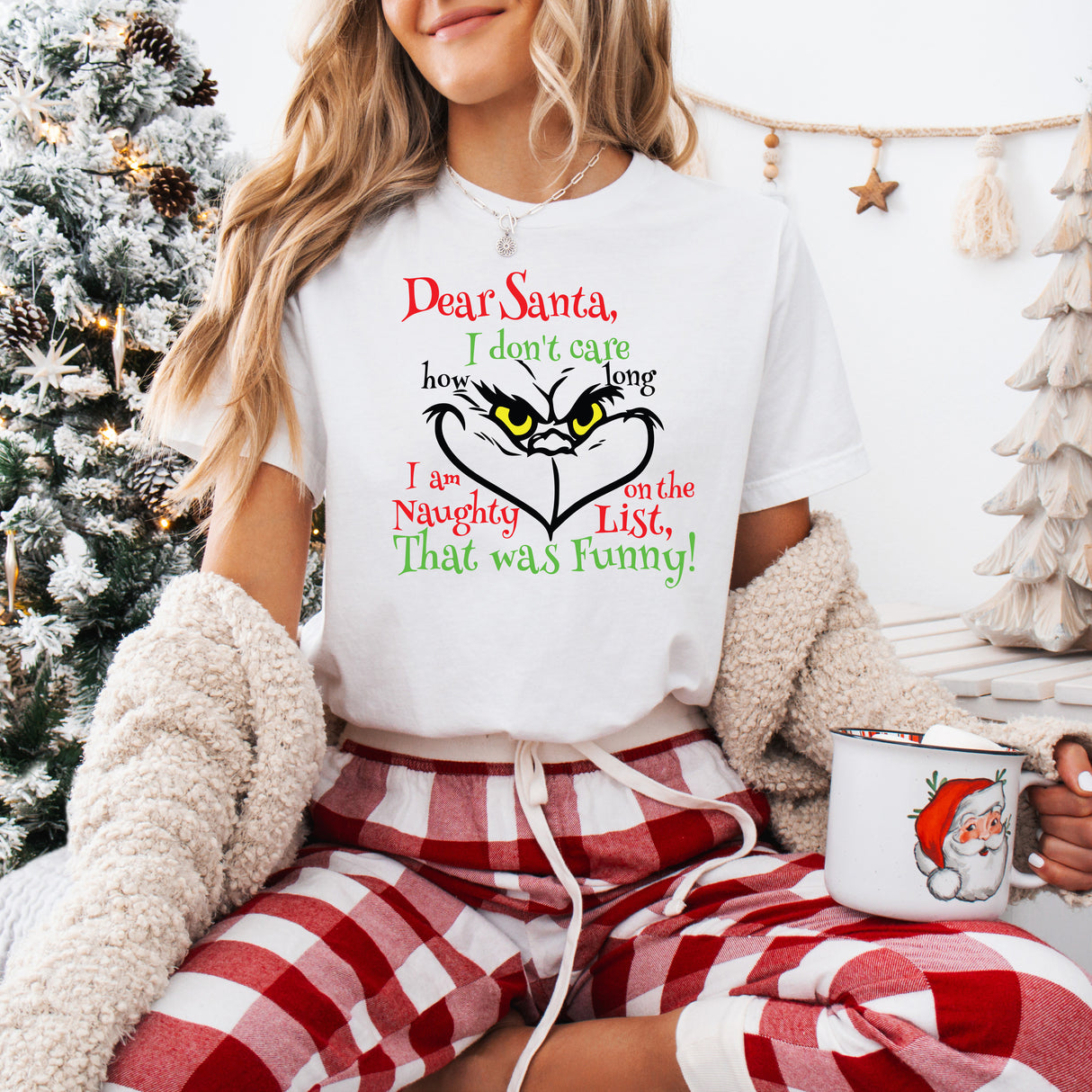 Tricou dama oversize din bumbac 100% de Craciun DEAR SANTA