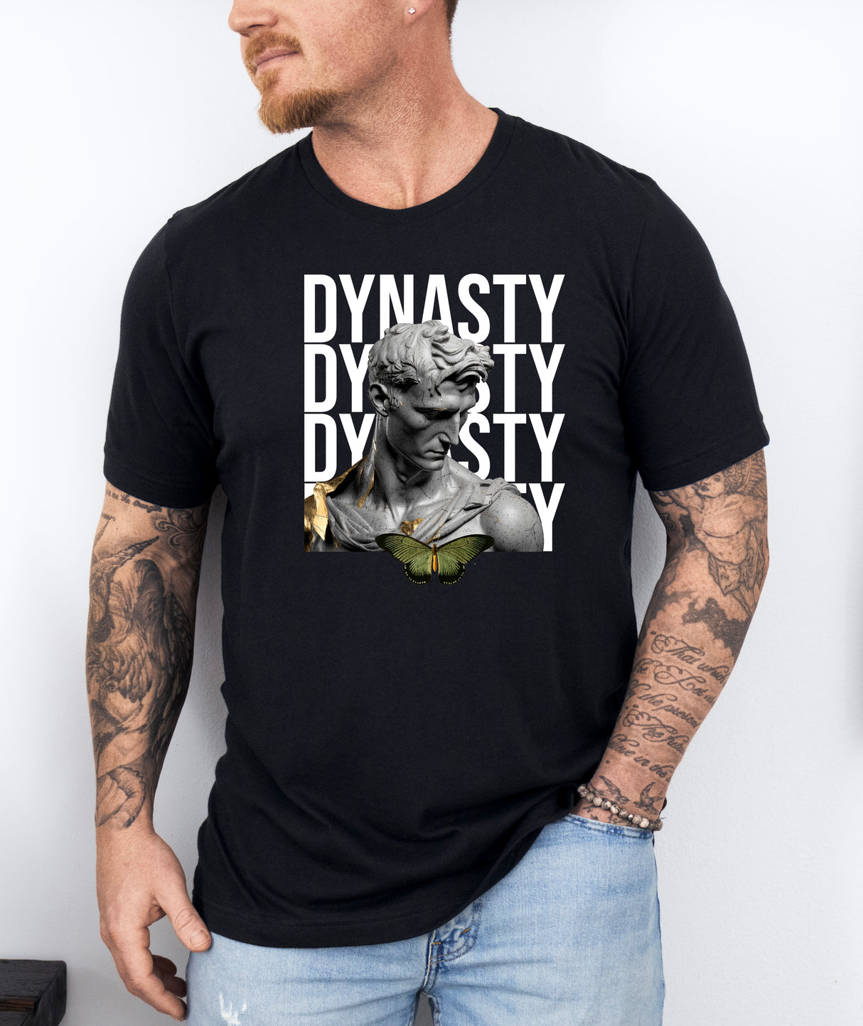 Tricou barbatesc din bumbac 100% regular fit Urban cu imprimeu DYNASTY