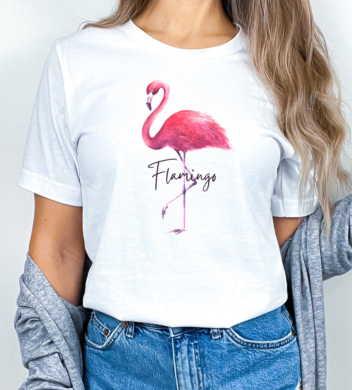 Tricou de dama oversize din bumbac 100% de Vara FLAMINGO