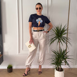 Tricou dama oversize din bumbac 100% de Vara ICECREAM