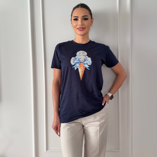 Tricou dama oversize din bumbac 100% de Vara ICECREAM