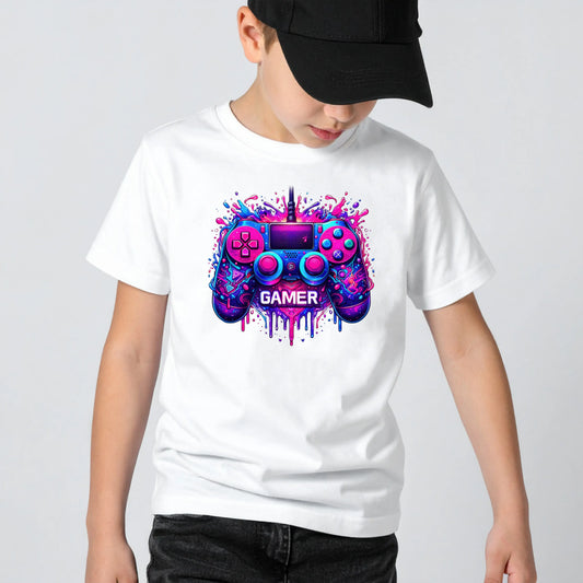 Tricou baieti din bumbac 100% cu imprimeu GAMER