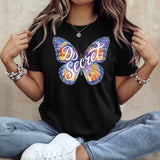 Tricou dama oversize din bumbac 100% cu fluturi HEAVEN