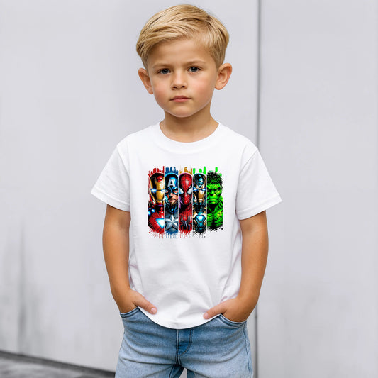 Tricou baieti din bumbac 100% cu imprimeu HEROES