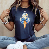Tricou dama oversize din bumbac 100% de Vara ICECREAM