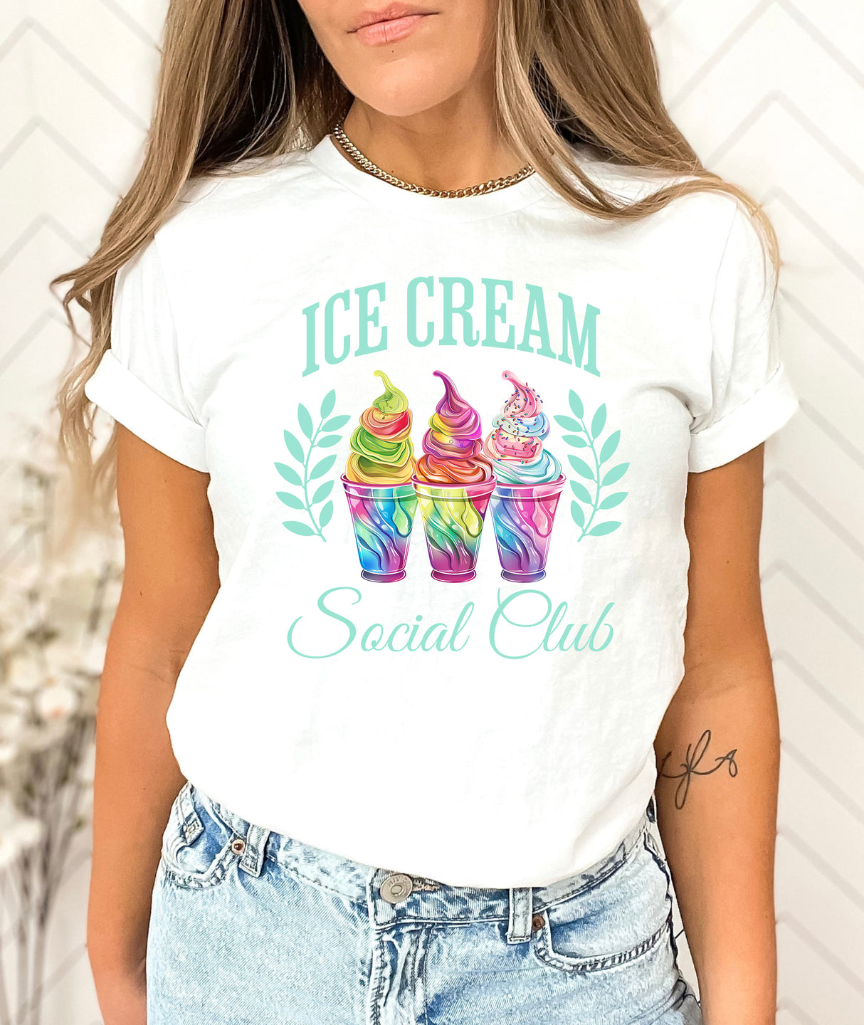 Tricou dama oversize din bumbac 100% de Vara ICECREAM CLUB