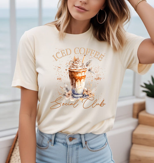 Tricou de dama oversize din bumbac 100% de Vara ICED COFFEE