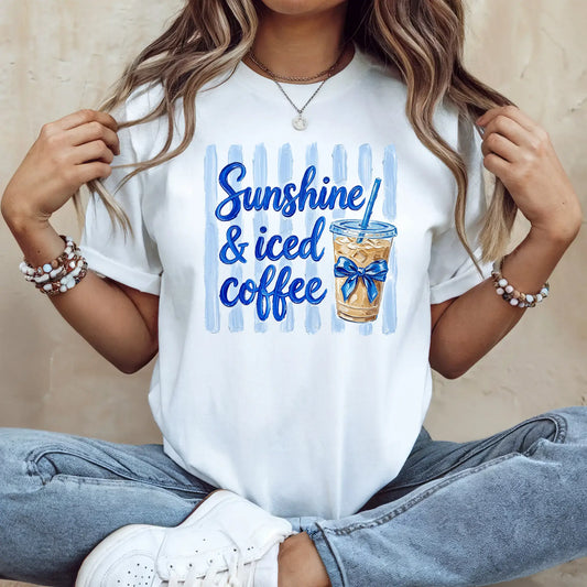 Tricou de dama oversize din bumbac 100% cu imprimeu de Vara ICED COFFEE