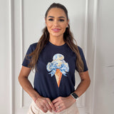 Tricou dama oversize din bumbac 100% de Vara ICECREAM
