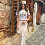 Tricou de dama oversize din bumbac 100% Travel cu imprimeu ITALY