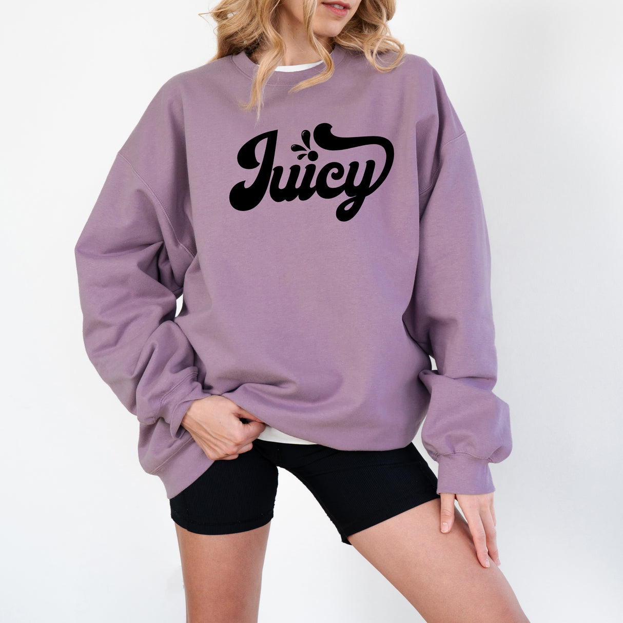 Hanorac de dama oversize cu text JUICY