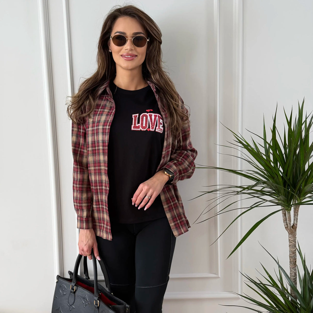 Tricou dama oversize din bumbac 100% mesaj cu imprimeu RED LOVE