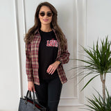 Tricou dama oversize din bumbac 100% mesaj cu imprimeu RED LOVE