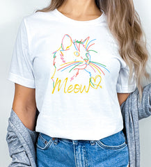 Tricou dama oversize din bumbac 100% cu pisici MEOW