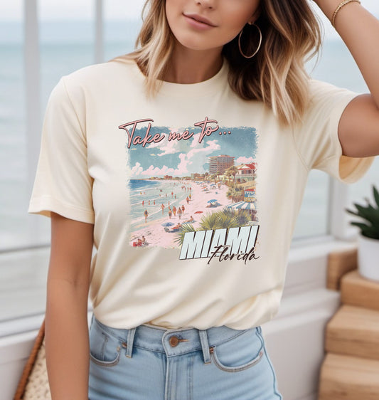 Tricou de dama oversize din bumbac 100% de Vara MIAMI