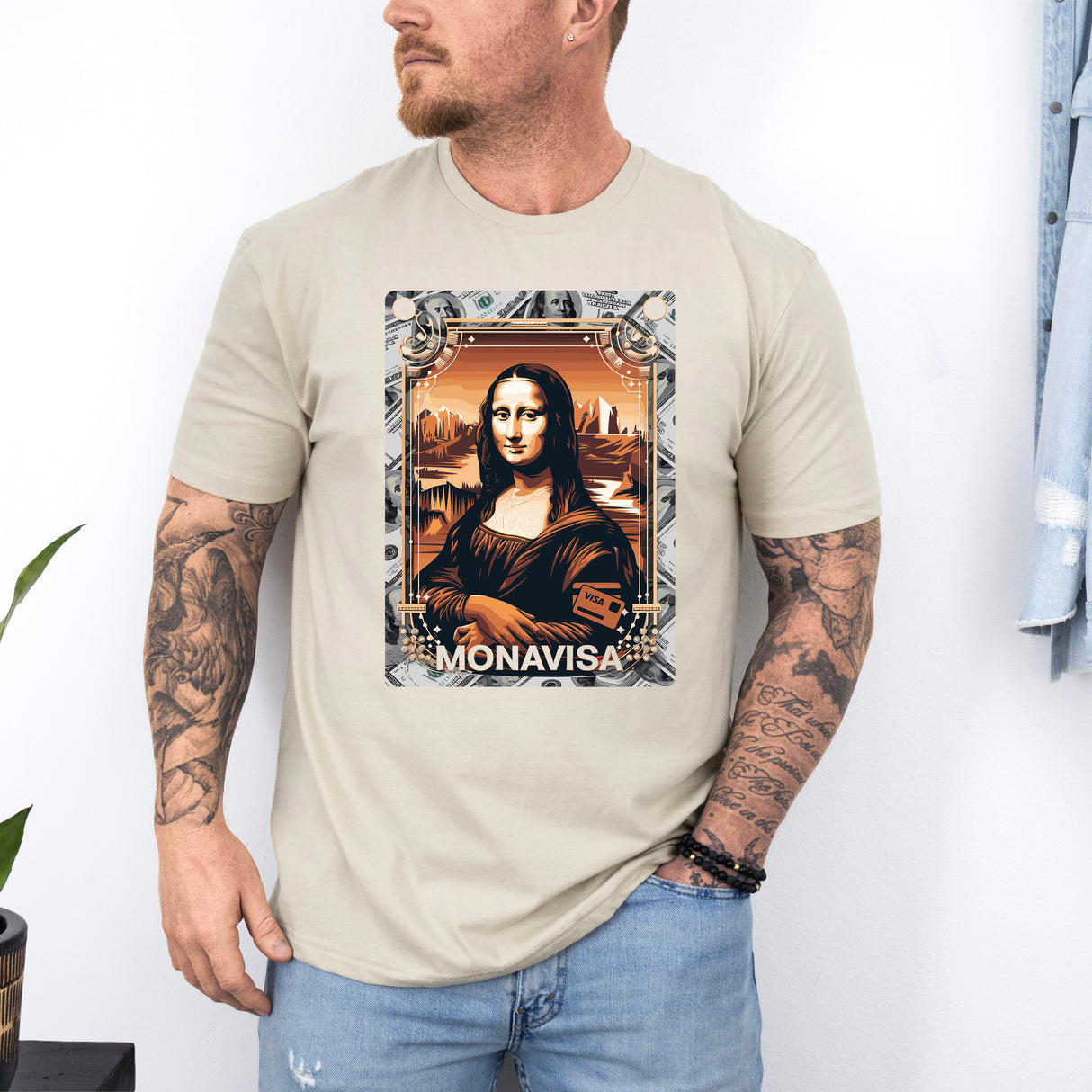 Tricou barbati din bumbac 100% regular fit Streetwear cu imprimeu MONAVISA
