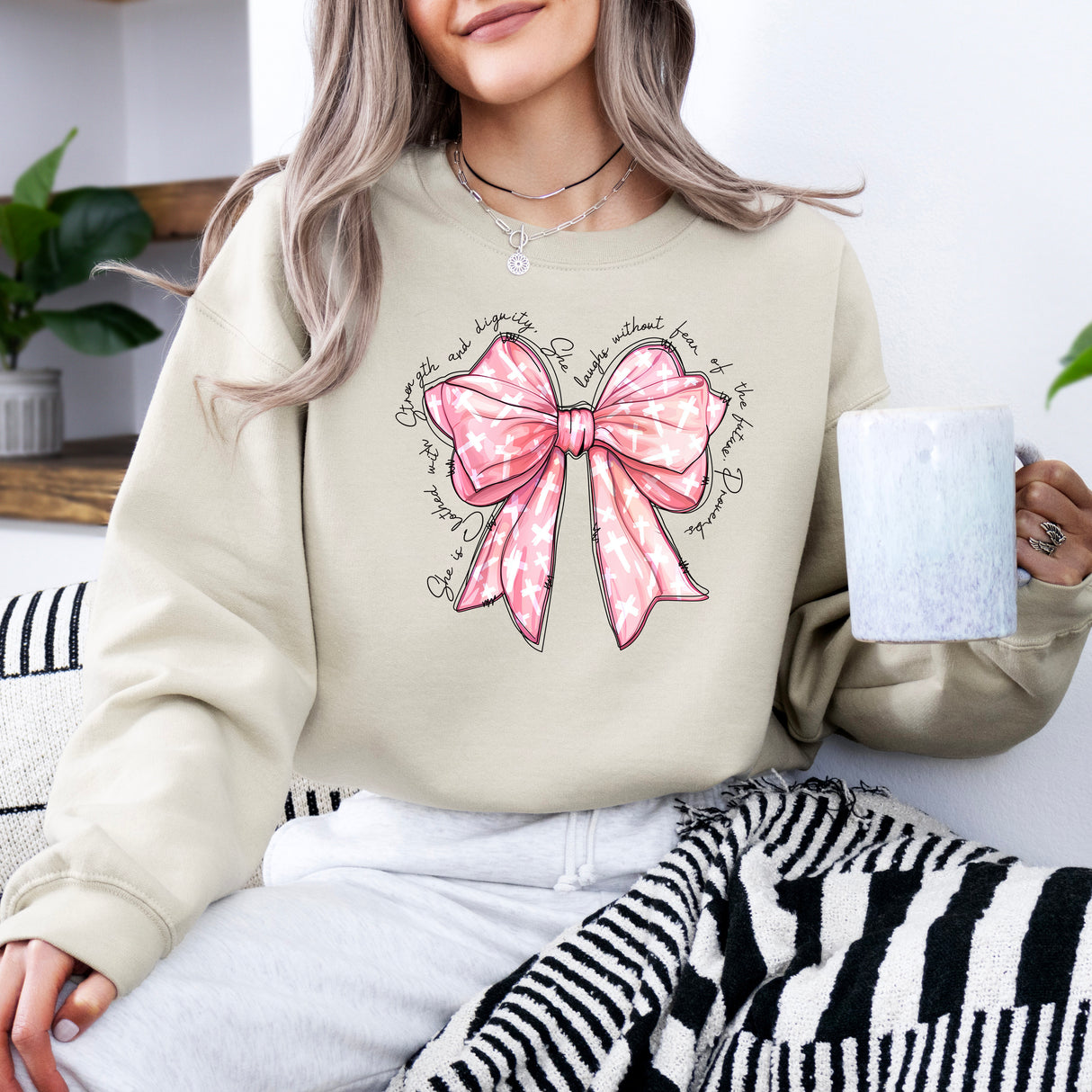 Hanorac dama oversize fashion cu imprimeu PINK BOW