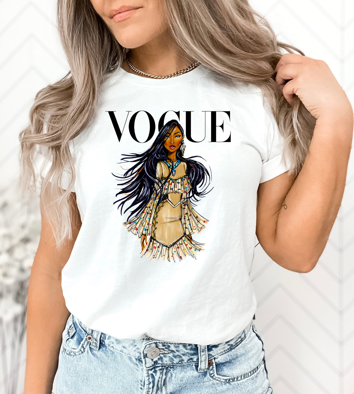 Tricou dama oversize din bumbac 100% Fashion cu imprimeu POCAHONTAS