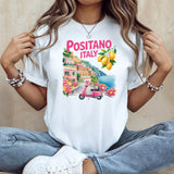 Tricou dama oversize din bumbac 100% Travel cu imprimeu POSITANO