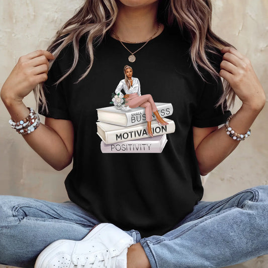 Tricou dama oversize din bumbac 100% Fashion cu imprimeu POSITIVE WOMAN