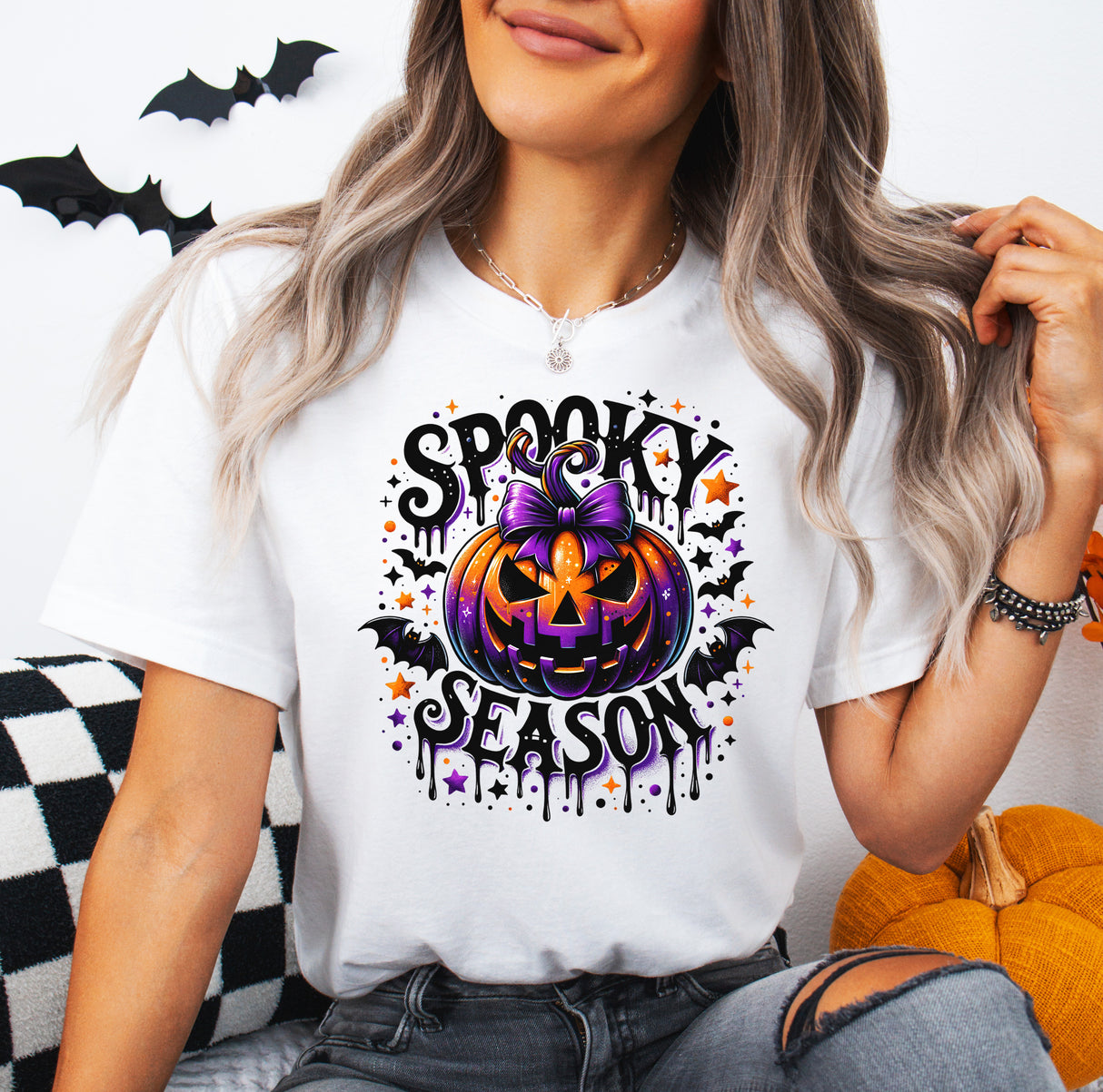 Tricou dama oversize din bumbac 100% de Halloween SEASON