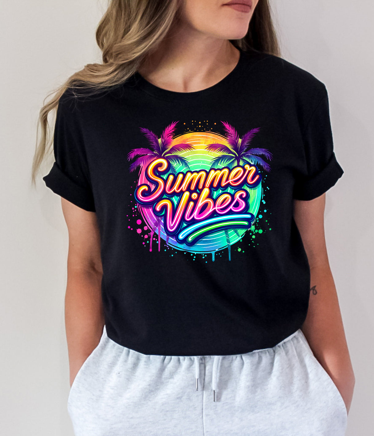 Tricou de dama oversize din bumbac 100% de Vara SUMMER VIBES