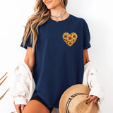 Tricou de dama oversize din bumbac 100% minimalist cu imprimeu SUNHEART