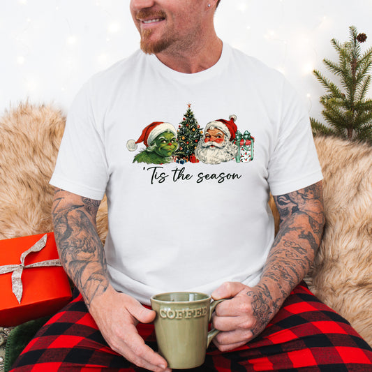 Tricou barbatesc din bumbac 100% regular fit de Craciun TIS THE SEASON