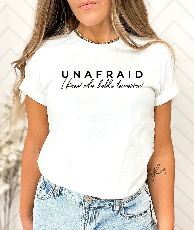 Tricou dama oversize din bumbac 100% cu mesaj UNAFRAID