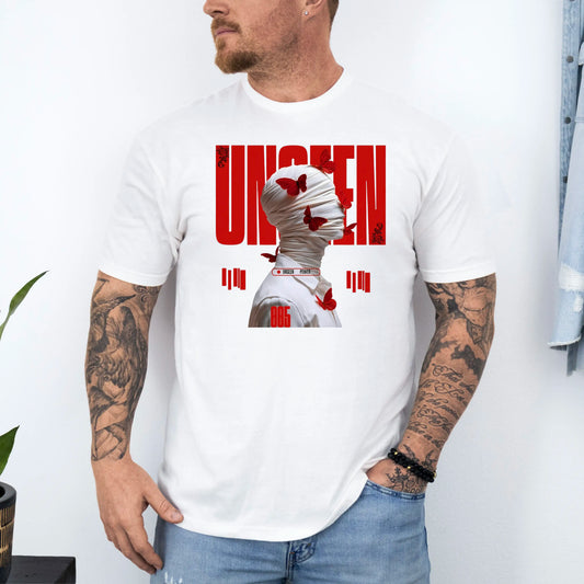 Tricou barbatesc din bumbac 100% regular fit cu mesaj UNSEEN
