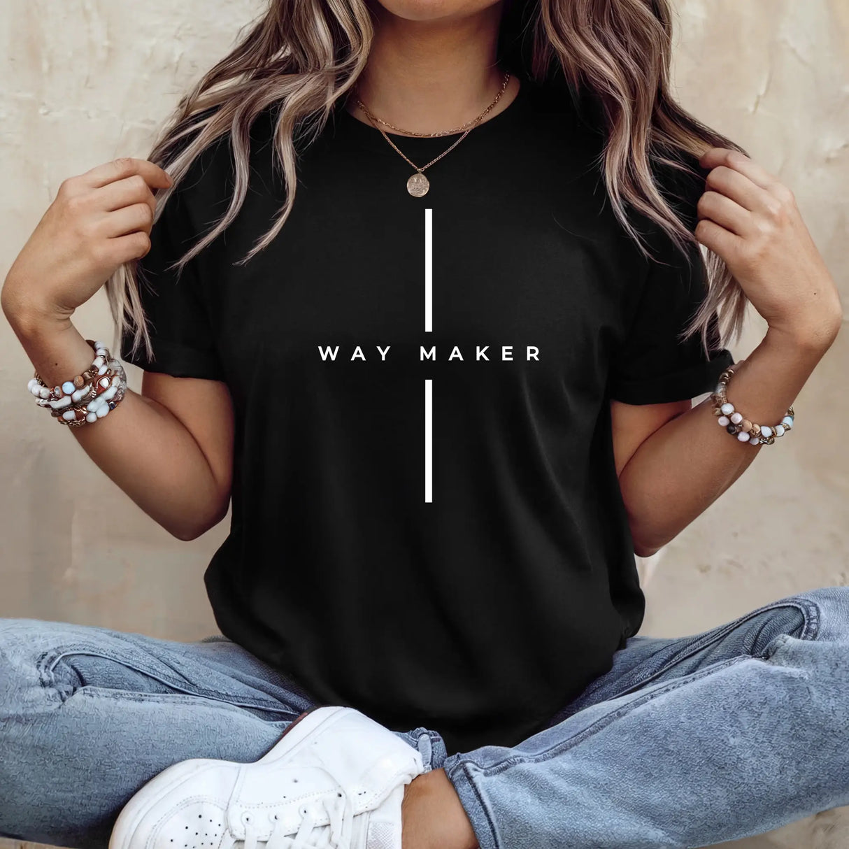 Tricou dama oversize din bumbac 100% cu text WAYMAKER