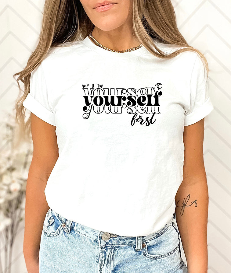 Tricou de dama oversize din bumbac 100% cu text YOURSELF