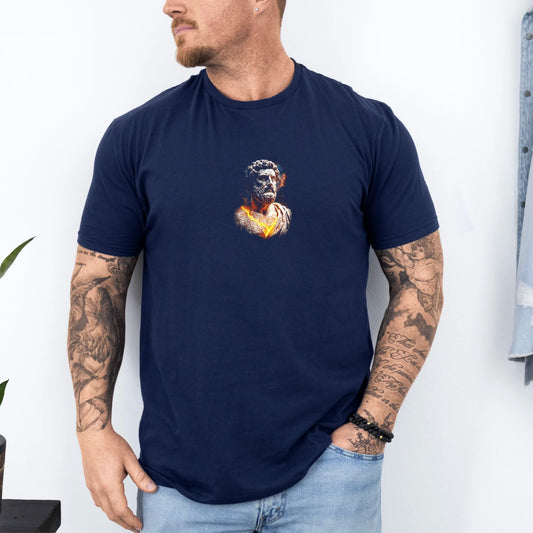Tricou barbati din bumbac 100% regular fit cu imprimeu ZEUS
